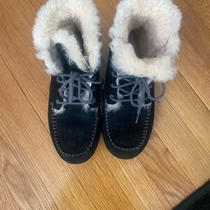UGG Black and Cream Women’s Moccasins